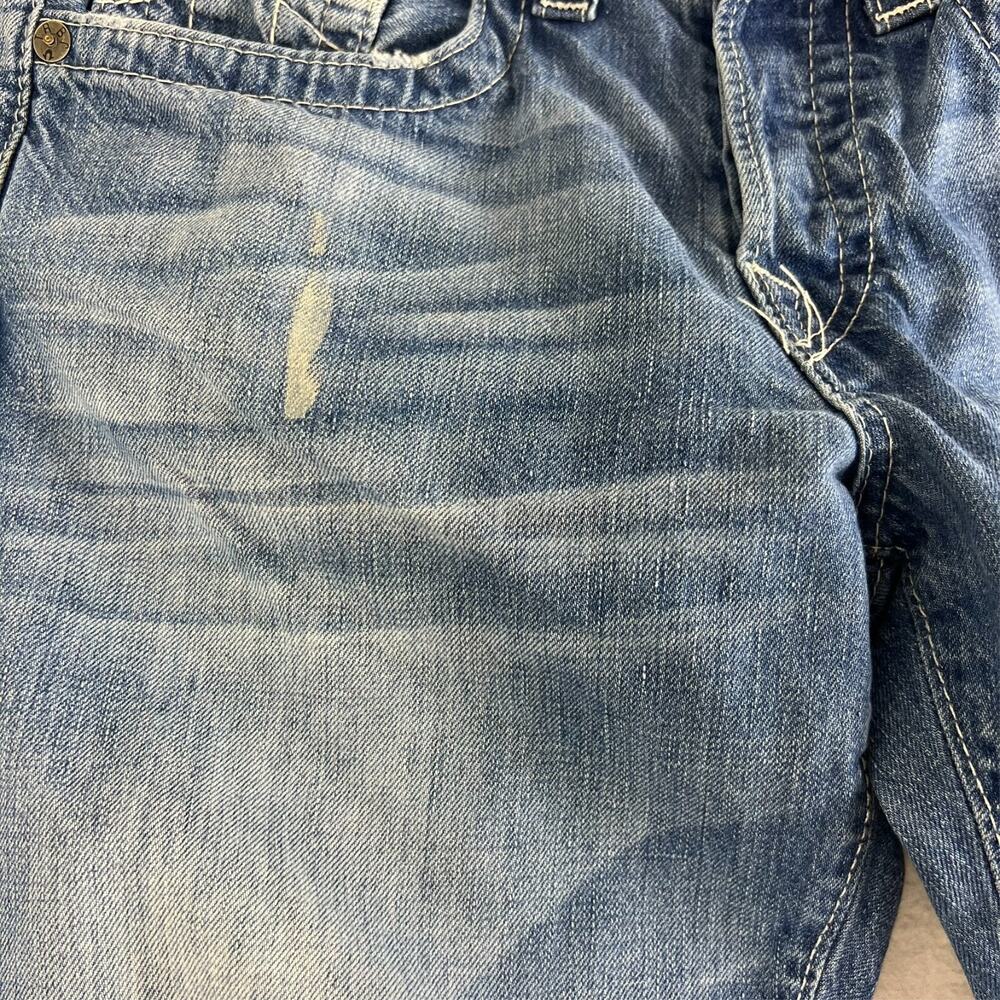 True Religion Jeans Men's Size 31 Geno Super T Straight Ombre Frayed Button Fly - Picture 8 of 16